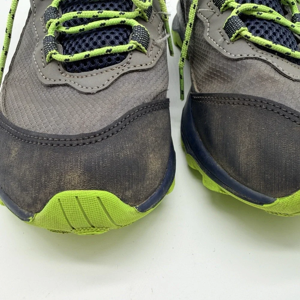Merrell Shoes Boys Sz 4M Gray‎ Lime Moab Speed Waterproof Hike Trail MK265212